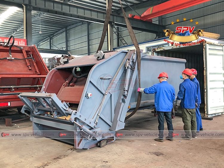 8 CBM Garbage Compactor Body - Loading into Container 1